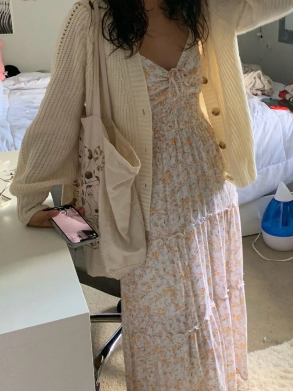 Hollister White Floral Maxi Dress